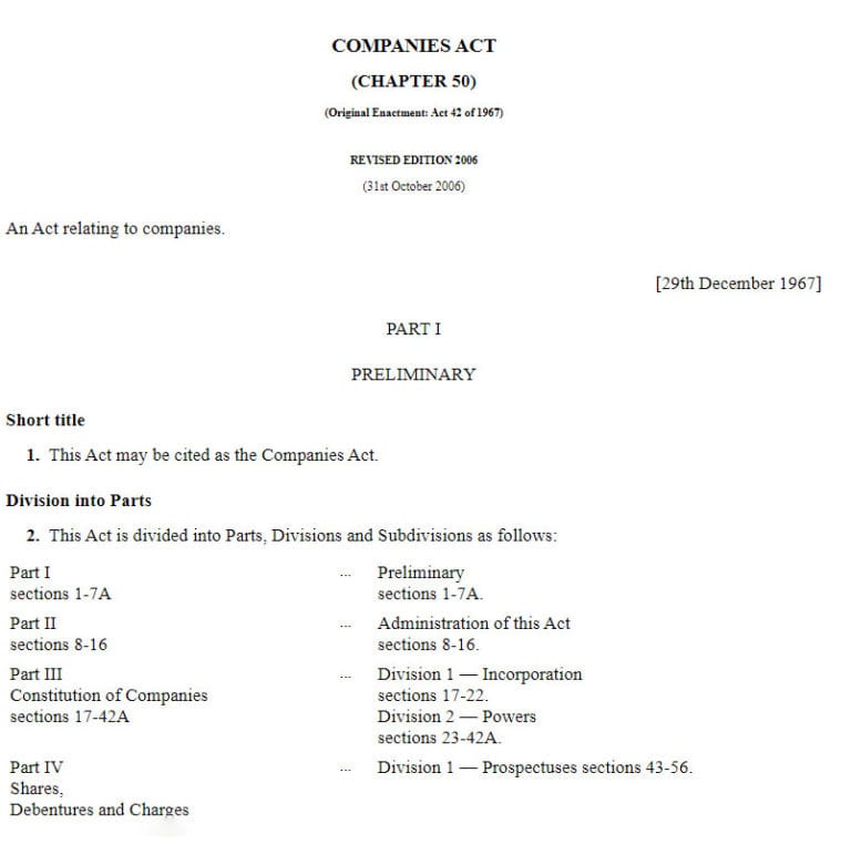 The Singapore Companies Act Explained CorpXervices   Singapore Companies Act Chapter 50 768x763 